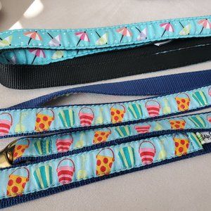 TWO adorable summer Up Country Leashes - both 6' x 1" large size